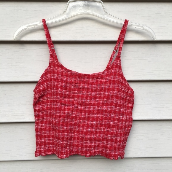Hollister Red & white Crop Top Sz Large - Picture 1 of 10